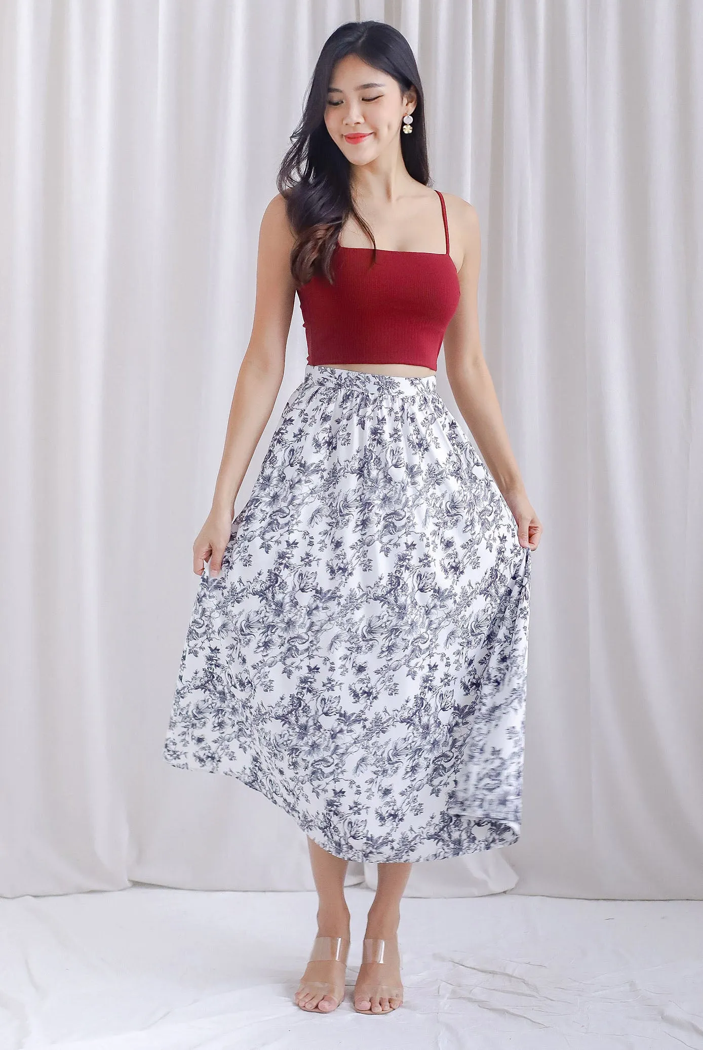 Eden Porcelain Maxi Skirt In Black