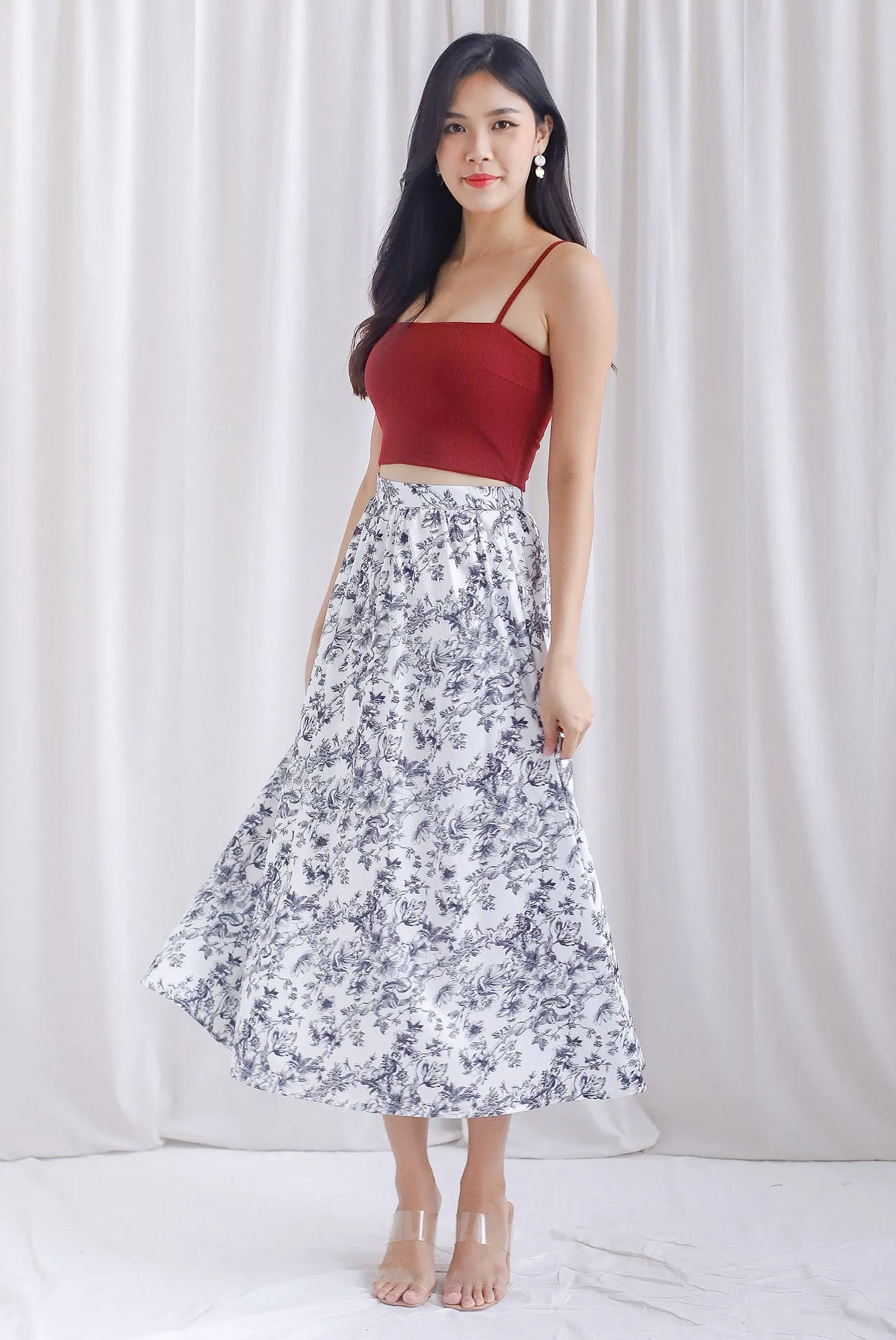 Eden Porcelain Maxi Skirt In Black